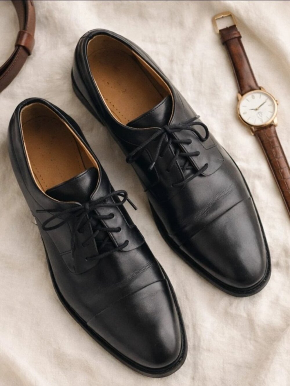 Cole Haan Black Leather Warren Cap Toe Oxford Dress Shoes Grand OS Mens Size 11W